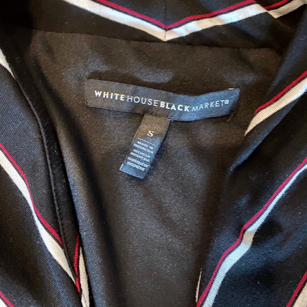 WHITE HOUSE BLACK MARKET Striped Surplice Wrap Top - Picture 7 of 8
